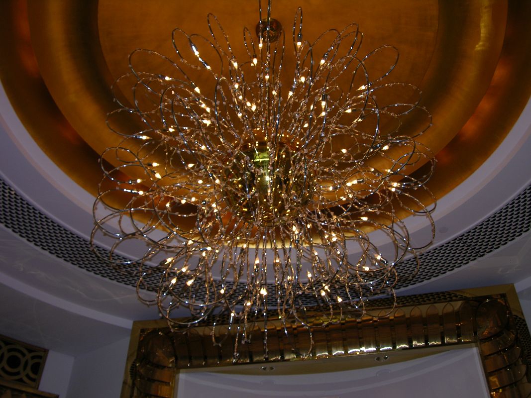 Dubai 07 Burj Al Arab 15 Chandelier on Mezzanine